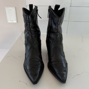 Zara Leather Western Boots